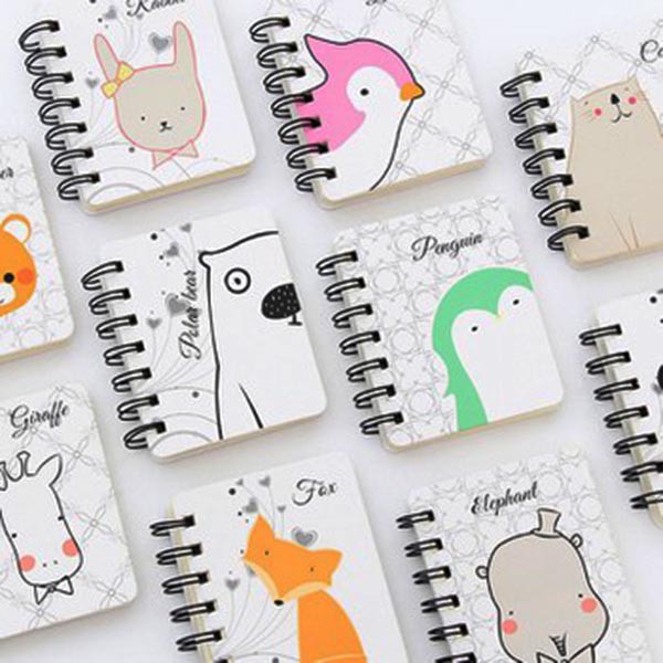 Sổ hình thú cute - lò xo gáy dọc - nhiều mẫu ( gấu,thỏ,mèo,cáo,voi .v.v. giao mẫu ngẫu nhiên ) 29.41