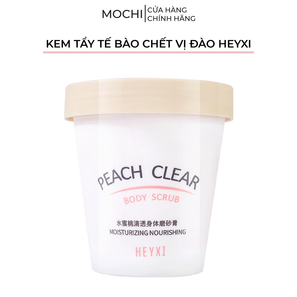 Kem Tẩy Tế Bào Chết l Da Chết Body Toàn Thân Vị Đào Dưỡng Trắng Da l Cấp Ẩm Peach Body Scrub HEYXI 200g MOCHI SHOP