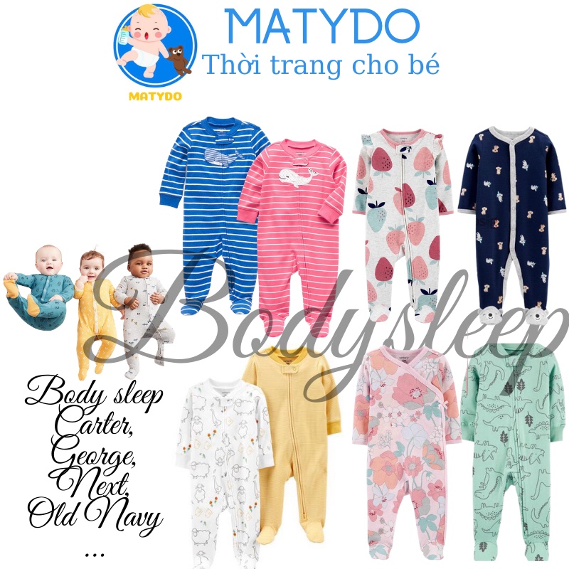 Bộ body cho bé dài tay MATYDO bodysuit cho trẻ sơ sinh liền tất cho bé