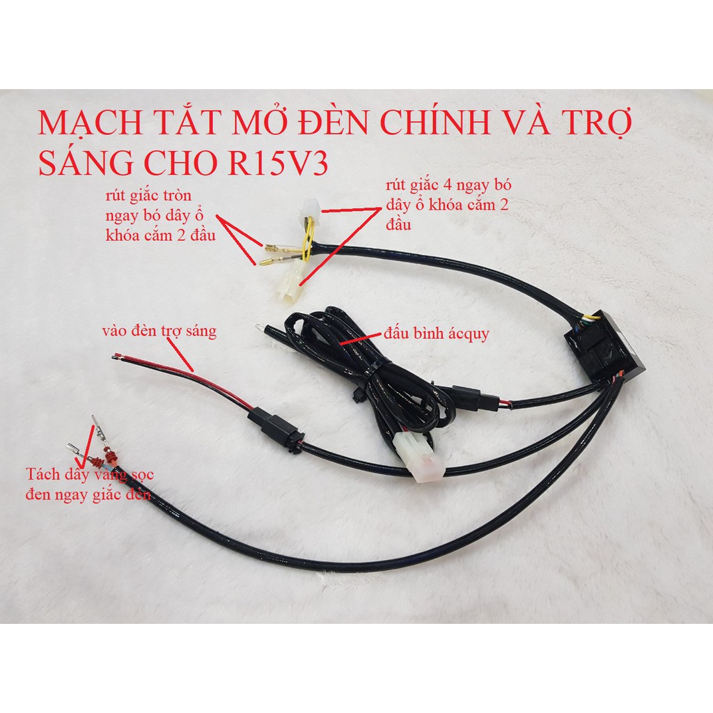 Mạch bật tắt đèn chinh trợ sáng passing cho R15 ( bấm 2 đèn)