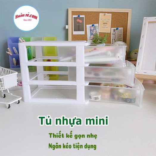Tủ nhựa mini 3 tầng Việt Nhật đựng đồ cá nhân tiện lợi (MS: 3683) - Br 01352