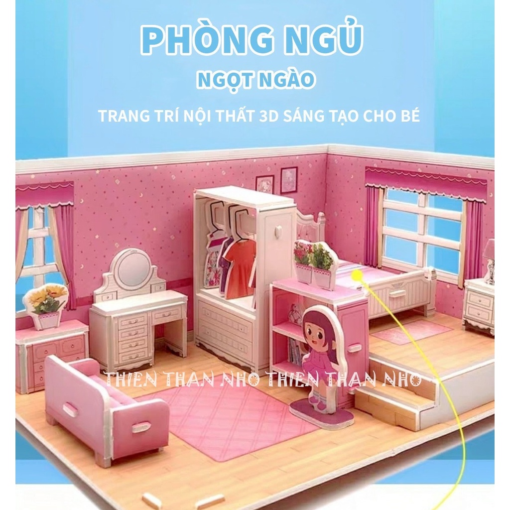 [Hàng loại 1] BỘ ĐỒ CHƠI XẾP HÌNH LẮP RÁP 3D THIẾT KẾ NỘI THẤT NGÔI NHÀ SIÊU XINH XẮN CHO BÉ GÁI - TTN-0308