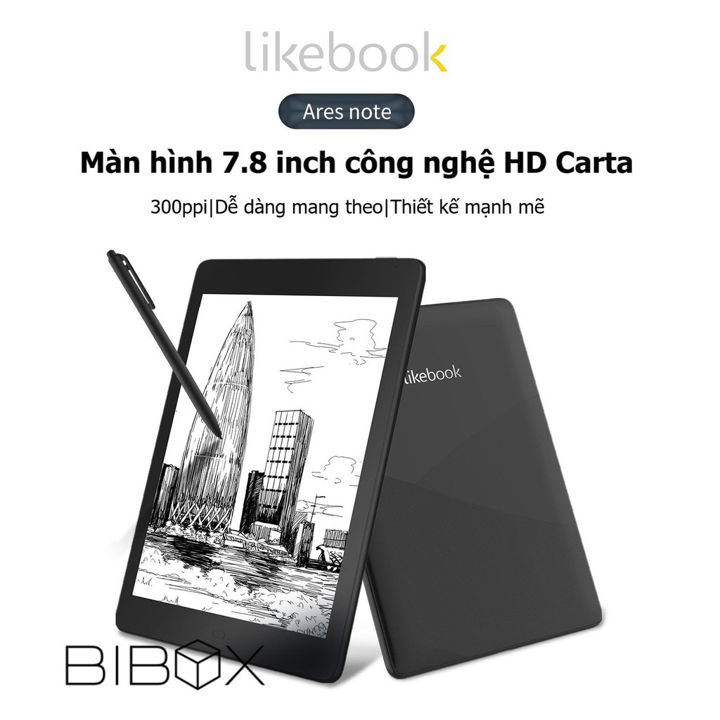 Combo: Máy đọc sách Likebook Ares Note + Bao da chính hãng + Dán màn hình + Túi chống sốc + Tặng Đồng hồ Massko