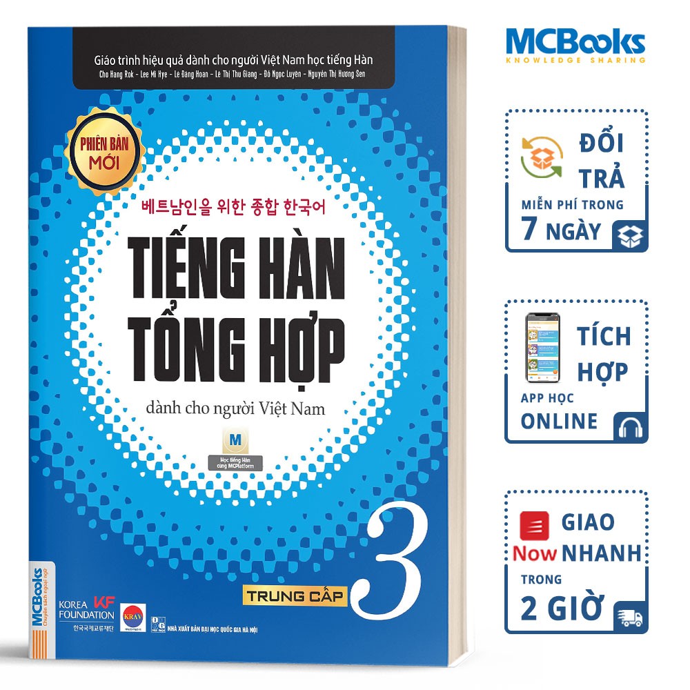 Sách - Giáo Trình Tiếng Hàn Tổng Hợp Dành Cho Người Việt Nam Trung Cấp Tập 3 (Bản 1 Màu)- Phiên Bản Mới 2020 - Kèm App