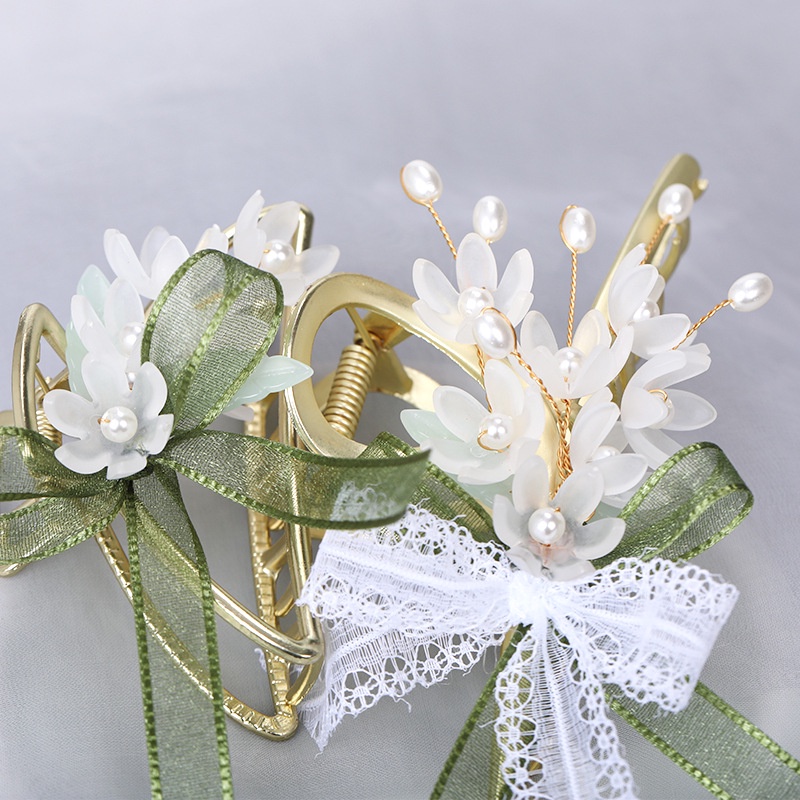 Kẹp tóc Haimeikang đính ruy băng đính nơ thời trang