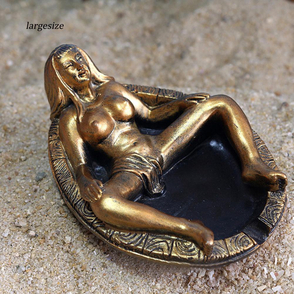 Large♥Vintage Style Resin Woman in Bath Tub Ashtray Gothic Cigarette Smoke Butt Holder