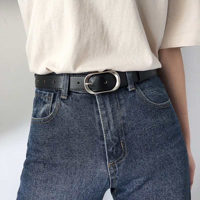 Thắt lưng nam nữ BROO mặt chữ nhật bo tròn có lỗ bấm, dây nịt lưng O-belt unisex bản nhỏ 2.3cm