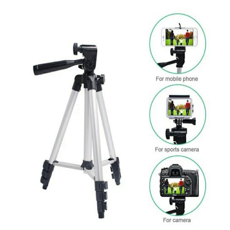 [Freeship toàn quốc từ 50k] Gậy Tripod 3110A - Chân Đỡ Máy Ảnh Du Lịch - Có Kẹp Điện Thoại