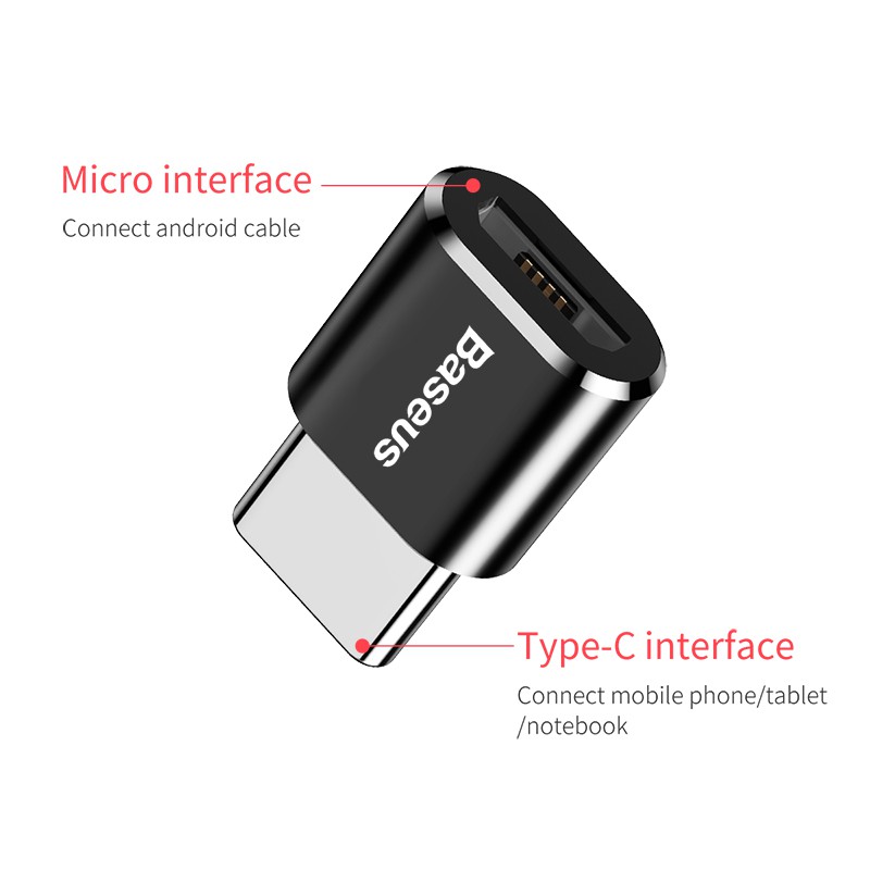 Đầu chuyển đổi hiệu Baseus Type C sang Micro USB OTG