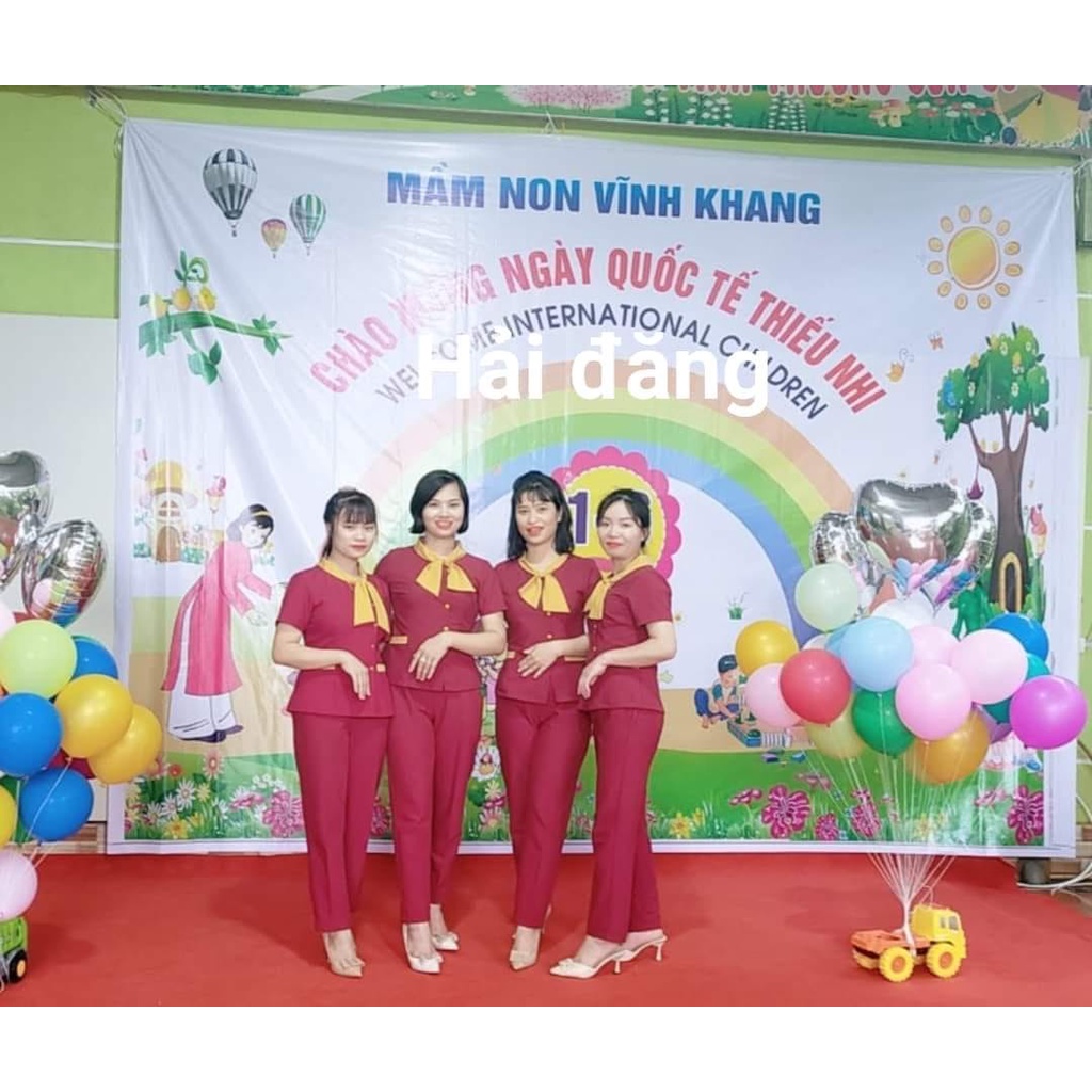 Đồng phục mầm non ko nhăn ko xù