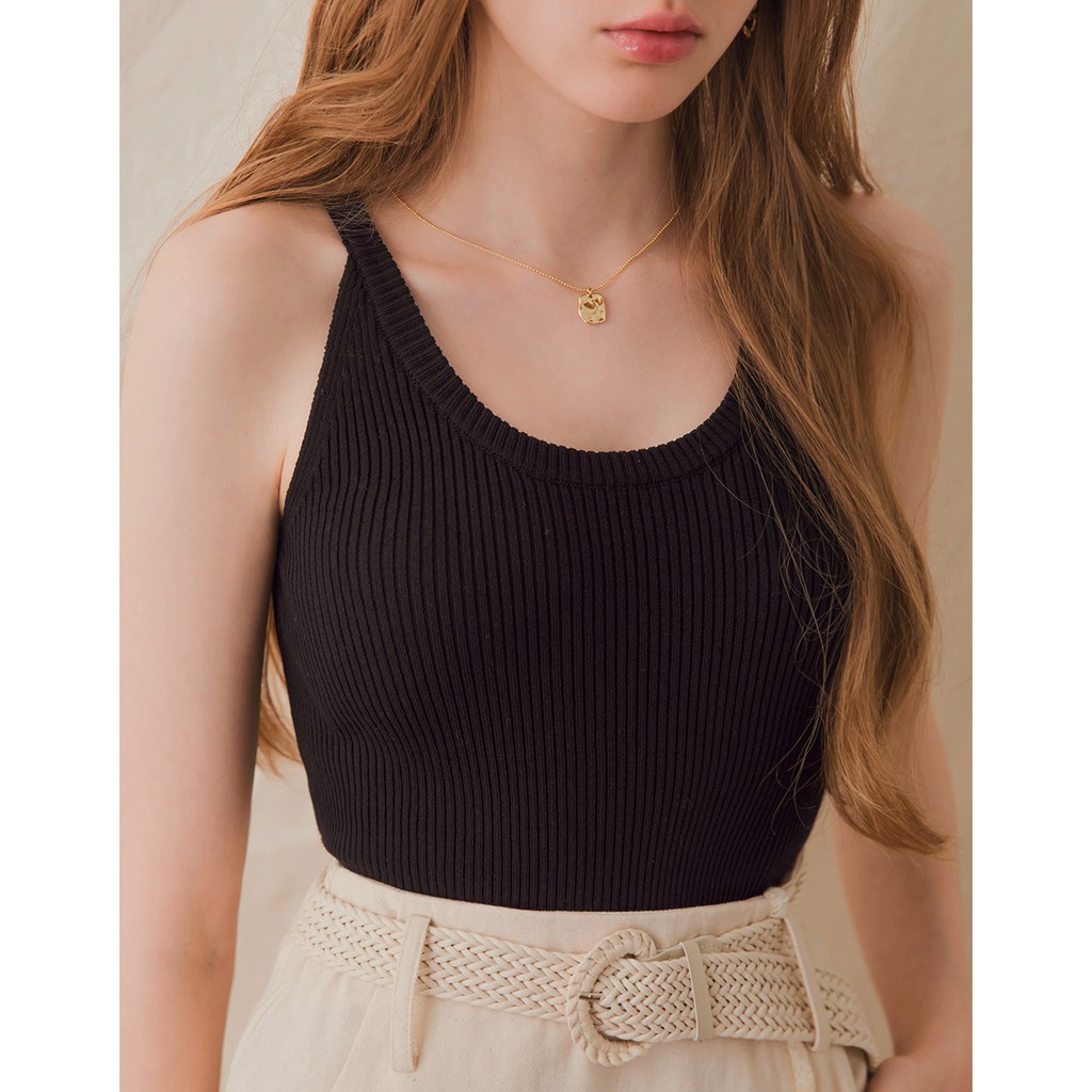 Áo dệt kim cổ U tối giản nữ Air Space 2111821009 | BigBuy360 - bigbuy360.vn