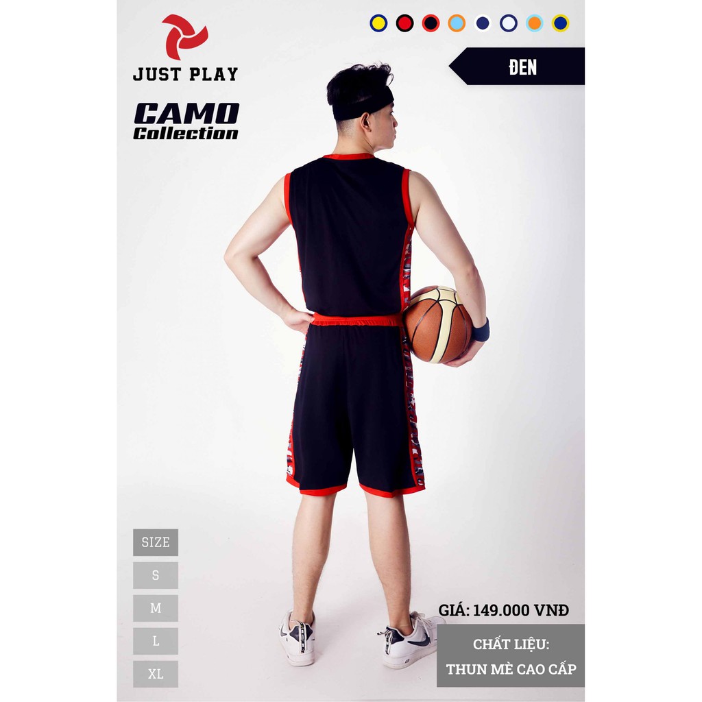 Set Quần Áo Bóng Rổ Camo Đen Thoáng Mát - ViKi Sport