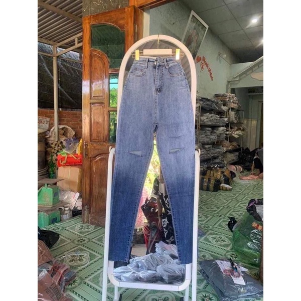 Quần jean Bigsize loang màu Ombre siêu đẹp lưng siêu cao, co dãn mạnh, quần bò cạp cao