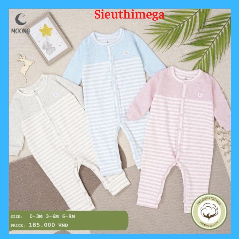 Body thu đông chất liệu cotton nhung mỏng cho bé sơ sinh thương hiệu Moon@