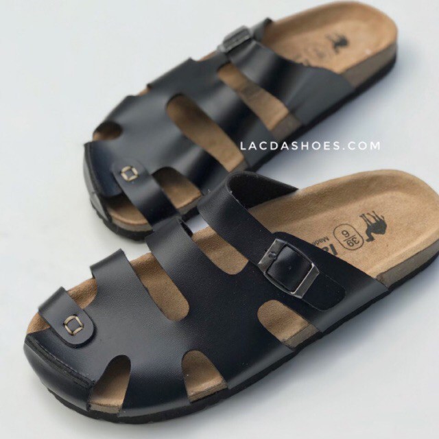 Dép đôi unisex đế trấu birken dép bít mũi sục nam nữ