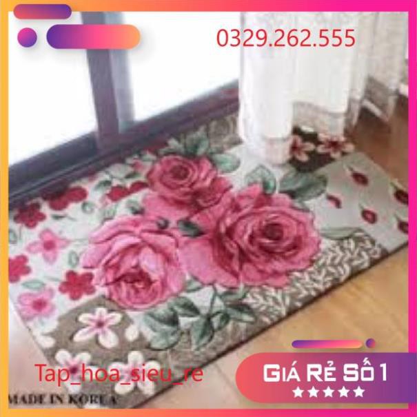 (Rẻ Vô địch) Hàng dầy đẹp - Thảm lau chân 3D đế cao su chống trơn 40x60cm