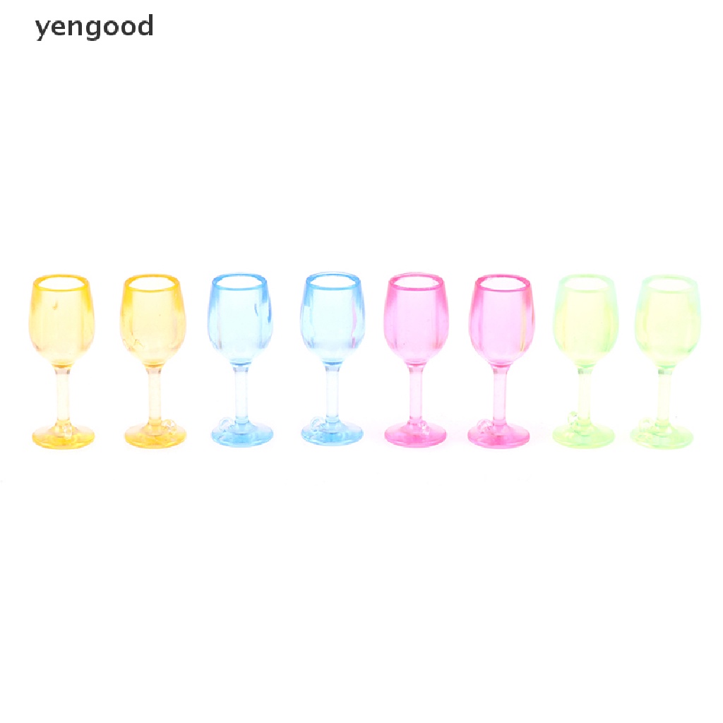 (ydWR) 5 Ly Thủy Tinh Uống Rượu Thu Nhỏ 1: 12 Đầy Màu Sắc Trang Trí Nhà Búp Bê Quán Bar