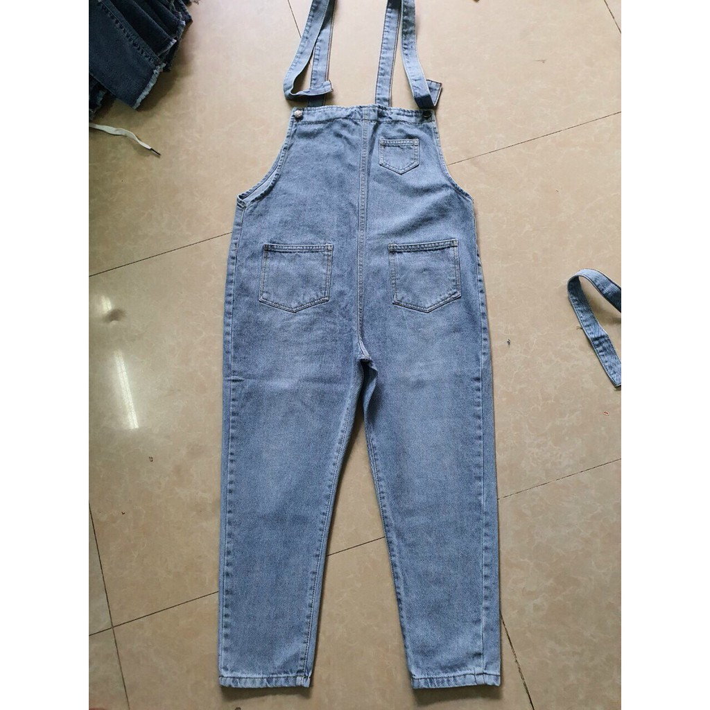 [Mã FAGREEN55 giảm tới 30K đơn 99K] Quần Yếm Jeans Nữ Trơn Và Rách Màu Xanh Phối Túi Cực Xinh | BigBuy360 - bigbuy360.vn