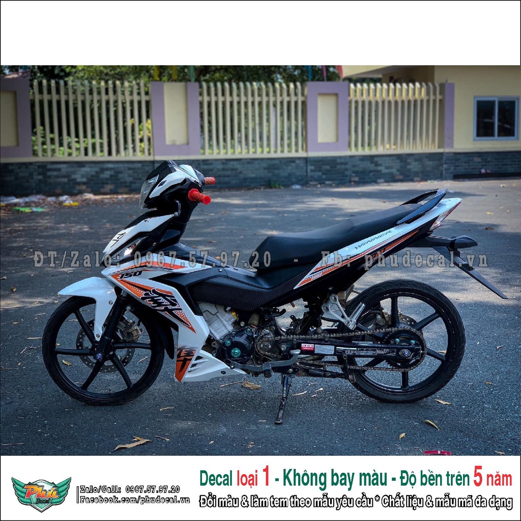 Tem rời Winner Hayabusa trắng cam (1)