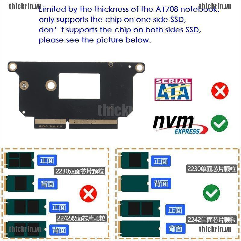 <Hot~new>NVMe M.2 NGFF SSD for 2016-2017 13" MacBook Pro A1708 Adapter card