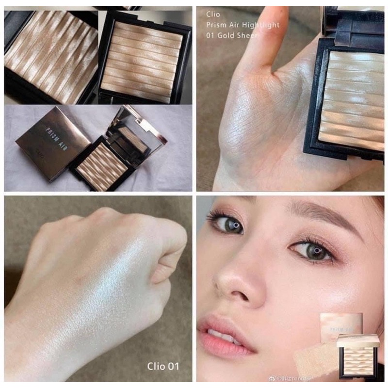 Có sẵn - Phấn bắt sáng Clio Prism Air Highlighter tone 01 Golden Sheer, 02 Fairy Pink