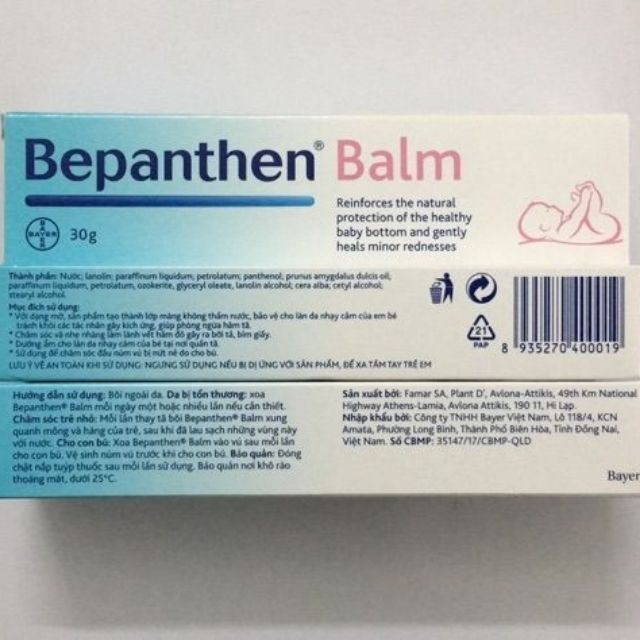 Kem dưỡng da chống hăm Bepanthen balm 100g