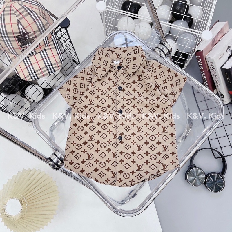 Áo sơ mi lụa tay ngắn bé trai cực cool ngầu size đại