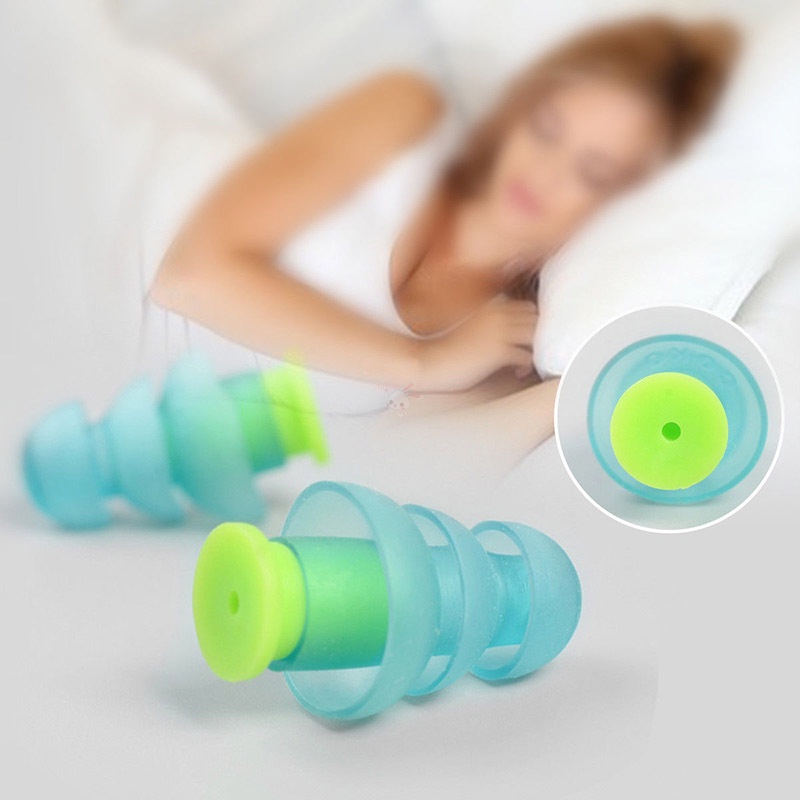 Cặp nút bịt tai chống ồn bằng silicon tiện dụng cho giấc ngủ/ làm việc