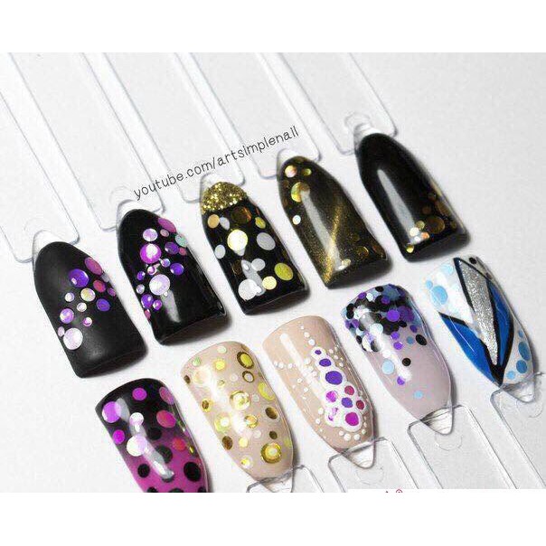 Nhũ Hình Tròn Sequin 3D Trang Trí Móng Nghệ Thuật - Sét 12 Màu