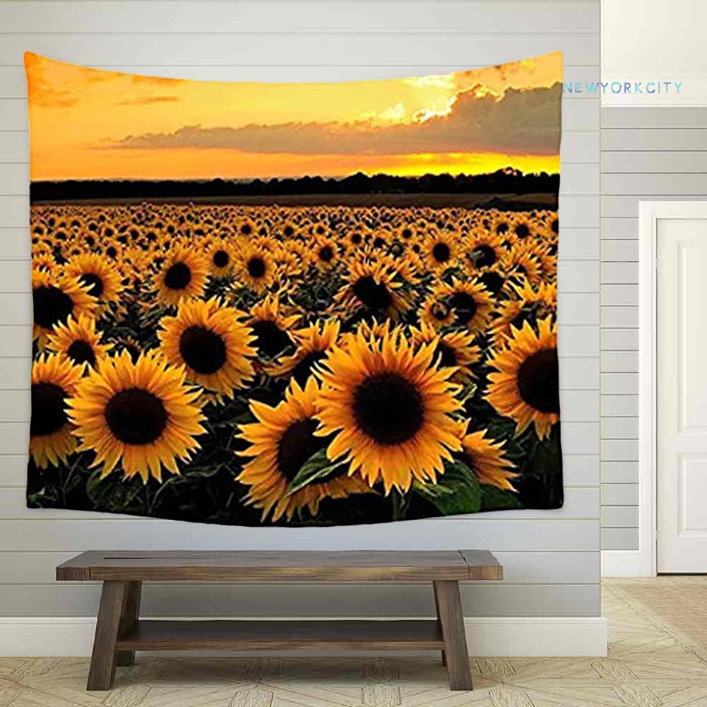 Thảm Treo Tường In Họa Tiết Hoa Lá Trang Trí Phòng Ngủ