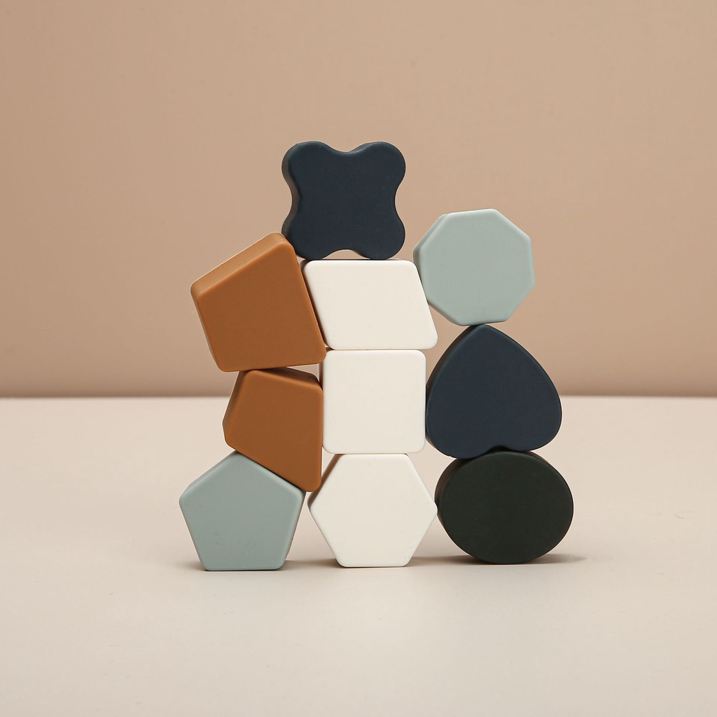 Đồ chơi ghép hình, nhận dạng hình khối 3D bằng Silicone cao cấp cho bé