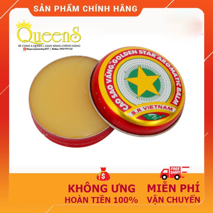 Cao Sao Vàng Cao Xoa Nhức Đầu - Sổ Mũi – Côn Trùng Đốt 3g/hộp (Dầu cù là)