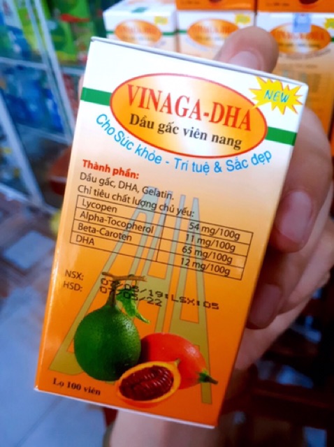 Dầu gấc Vinaga DHA - Sáng mắt, đẹp da, chống oxy hóa. Giúp trẻ ăn ngon, chóng lớn (Hộp 100 viên nang) | BigBuy360 - bigbuy360.vn