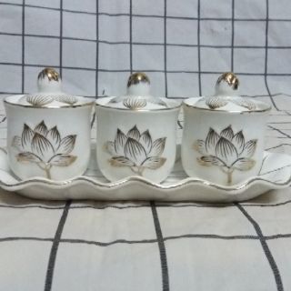 Bộ 3 chung nước có nắp thờ cúng