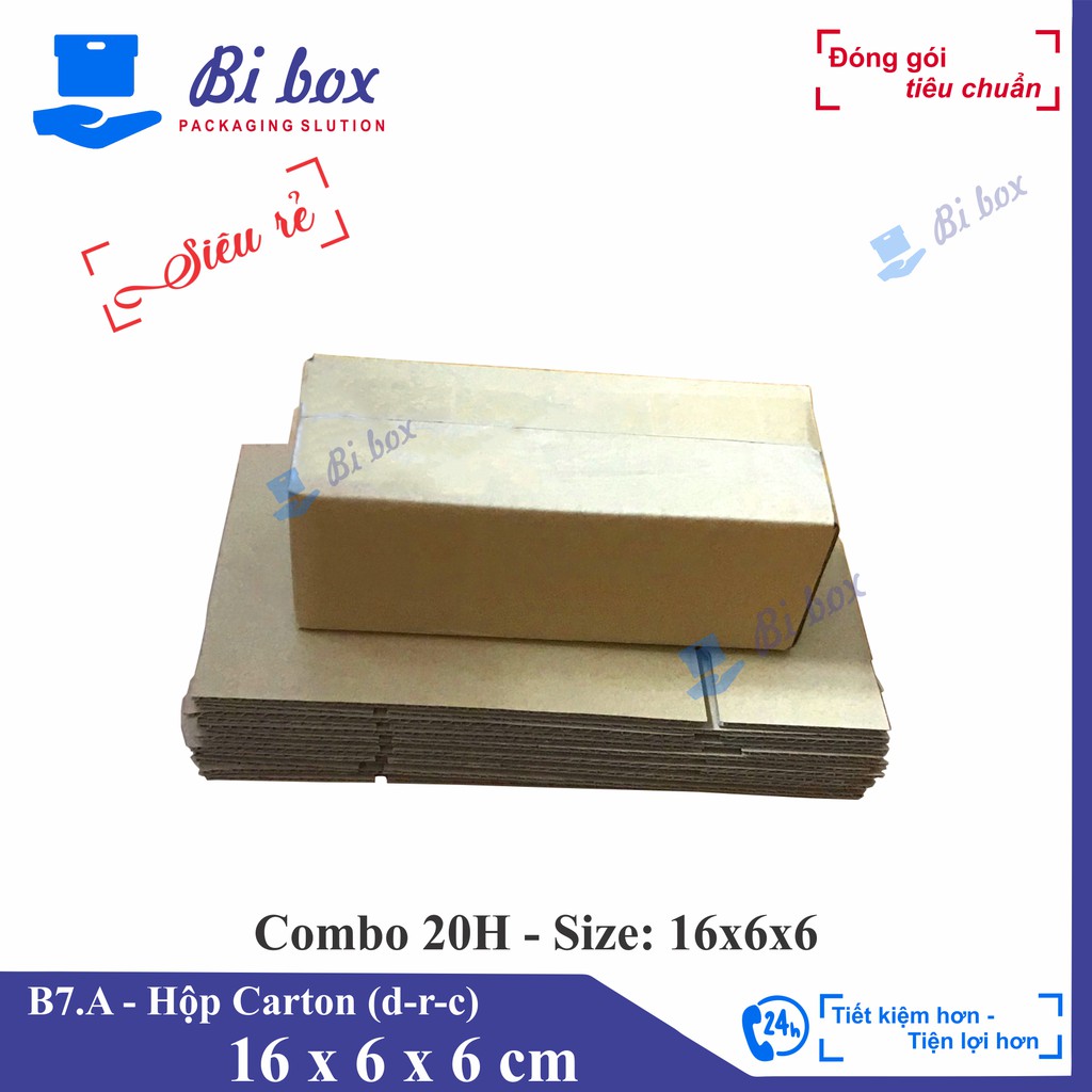 Combo 20 hộp giấy 16x6x6 - thùng hộp carton đóng hàng