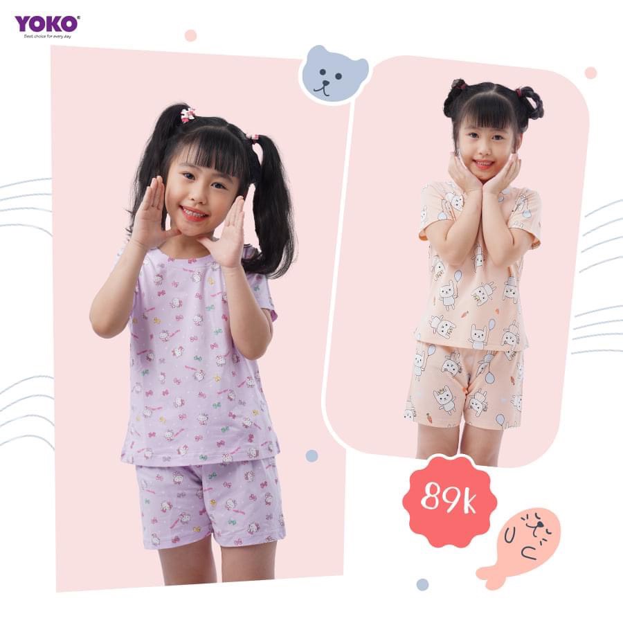 Bộ Quần Áo Thun Tay Ngắn Bé Gái (1-5 Tuổi) YOKO KID'S FASHION 21203G