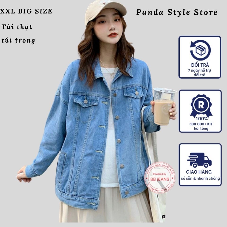 [TÚI THẬT] áo khoác jean nữ xanh basic cực đỉnh có túi thật và có túi trong cao cấp chỉ có tại PSS