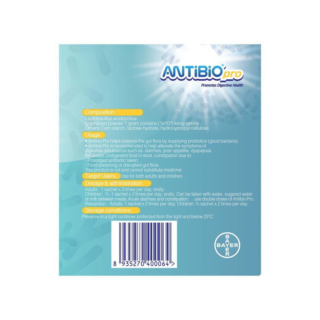 Thực Phẩm Bảo Vệ Sức Khoẻ Bổ Sung Lợi Khuẩn Antibio Pro 100 Gói (10 Túi x 10 Gói Bột 1G) - Tặng Berocca 24 Viên | BigBuy360 - bigbuy360.vn