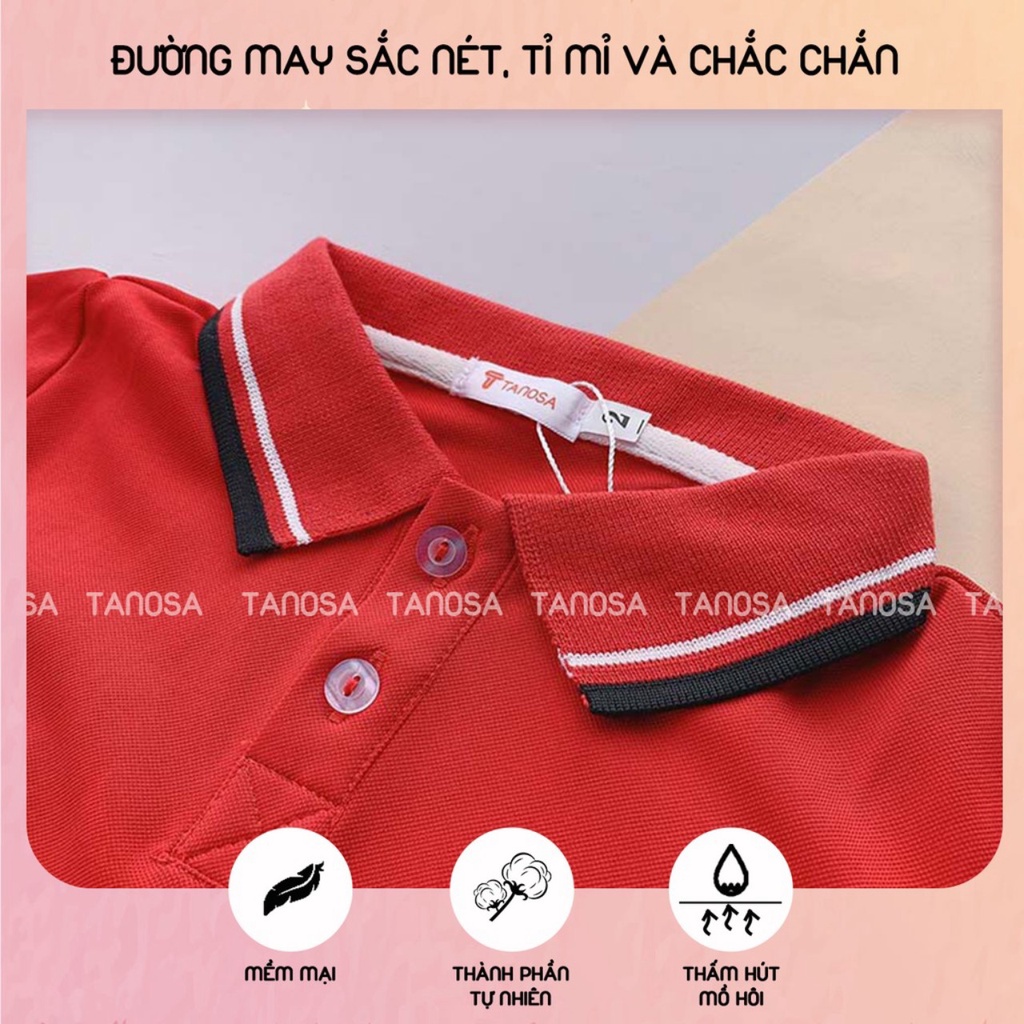 Áo Polo trơn cho bé trai Tanosa Kids 10-27kg - Aó Polo chính phẩm Tanosa Kids