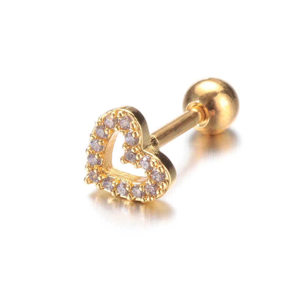 1 Chiếc Bông Tai Bằng Thép Không Gỉ Hình Thánh Giá Mặt Trăng Ngôi Sao Back2L|Khuyên Xỏ Cơ Thể Đính Đá Zircon Thời Trang