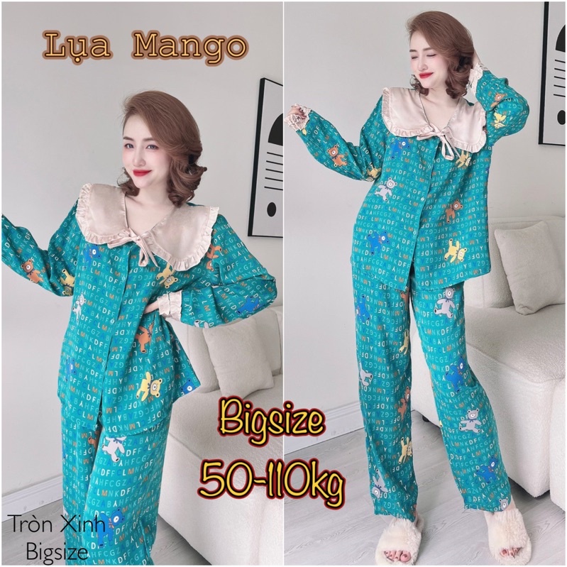 (50-110kg) Đồ Bộ Bigsize Lụa Mango cao cấp chất mát, mềm mịn, sang chảnh