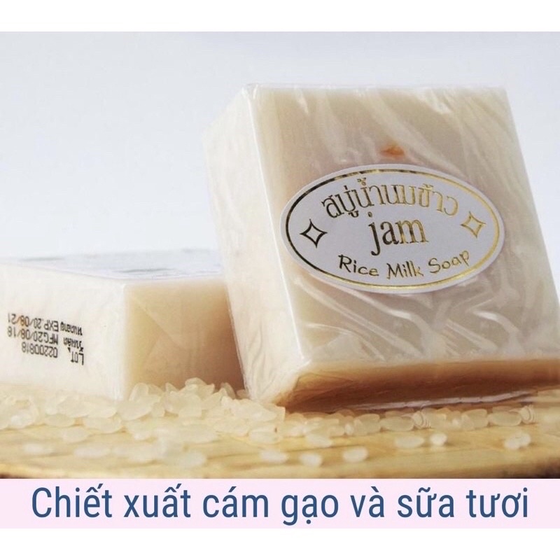 Xà phòng THÁI LAN cám gạo JAM Chiết Xuất Cám Gạo Và Sữa Tươi Tự Nhiên Sạch Mụn Trắng Da ( Lẻ 1 miếng ) | BigBuy360 - bigbuy360.vn