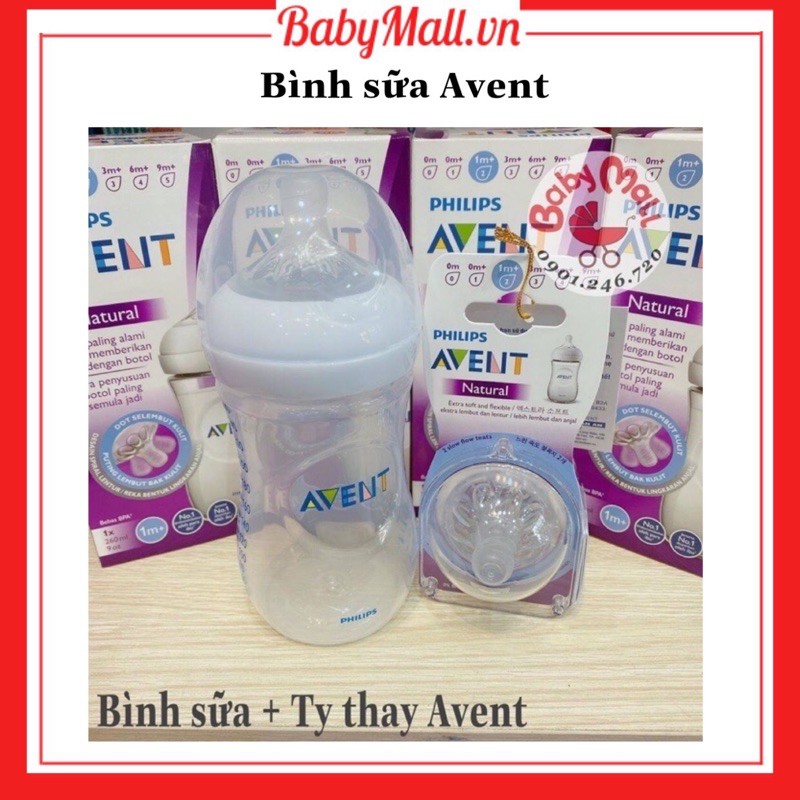 Bình sữa Phillip Avent Natural 125ml - 260ml Chính Hãng