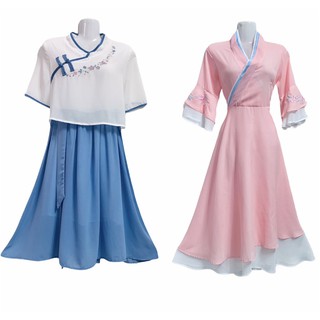 Đầm voan cosplay màu pastel