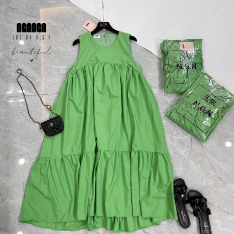 [ 𝐅𝐑𝐄𝐄 𝐒𝐇𝐈𝐏 ] VÁY XANH LÁ SÁT NÁCH DÁNG SUÔNG