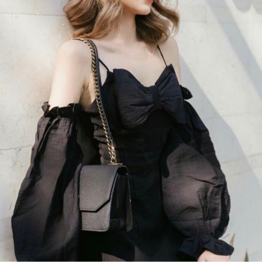 Đầm trắng trễ vai so cute phiên bản nơ ngực | BigBuy360 - bigbuy360.vn