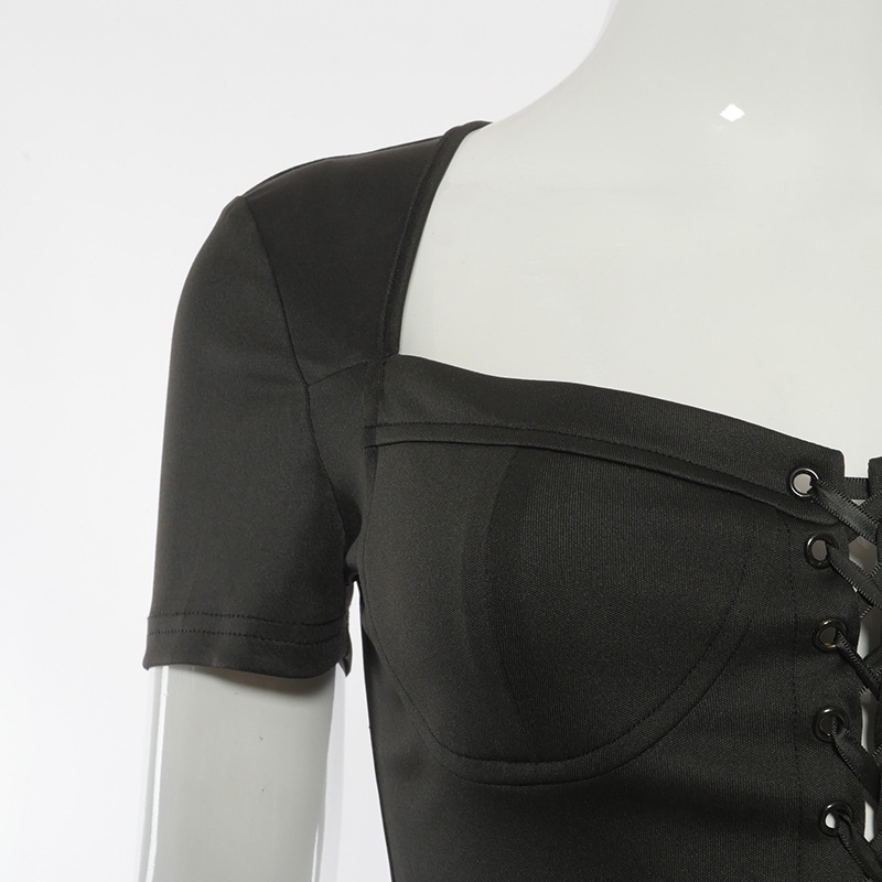 DUNEA Áo croptop trễ vai thiết kế mới thời trang dành cho nữ