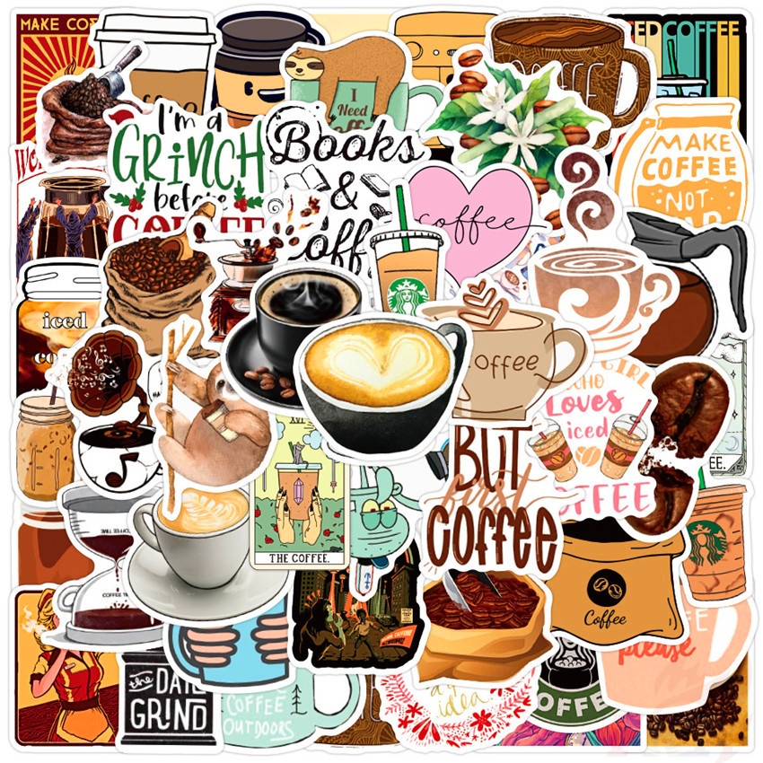 ❉ I Need More Coffee Series 02 Stickers ❉ 50Pcs/Set DIY Fashion Luggage Laptop Skateboard Doodle Decals Stickers