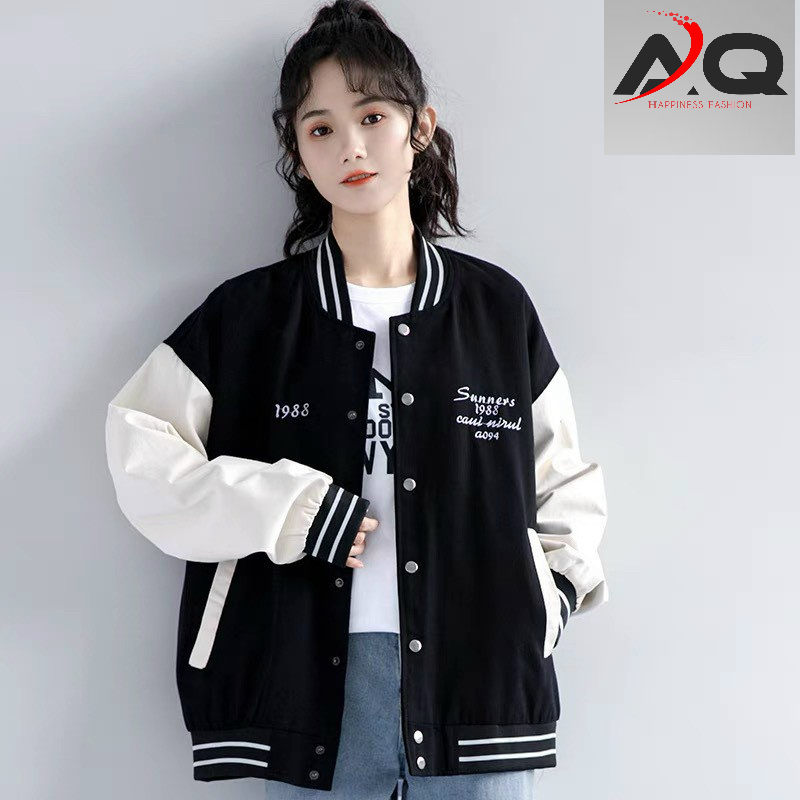 Áo khoác dù 1988 áo Bomber khoác dù bóng chày 2 Lớp Chống Nắng form rộng nam nữ ulzzang- AQ STORE