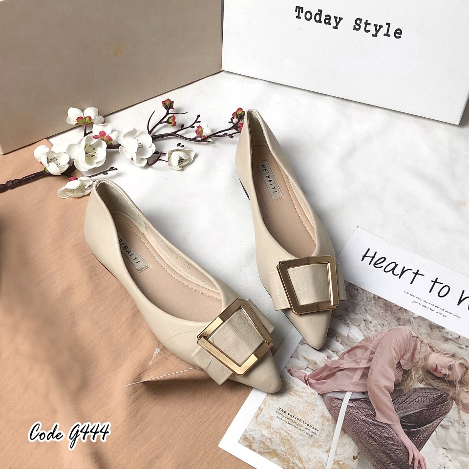 Giày búp bê mũi nhọn Today Style da mềm G444